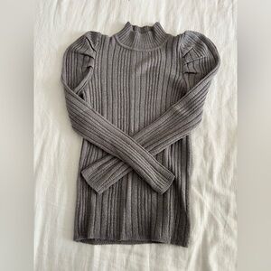 Current Air Ribbed Cowl Neck Sweater in Gray